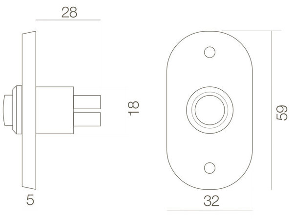 Intersteel Deurbel ovaal messing gelakt - voor voordeur - Intersteel | Bestel online