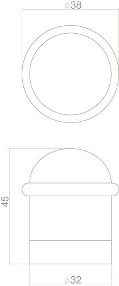 Intersteel Deurstopper met ring messing gelakt