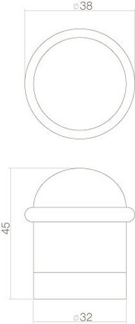 Intersteel Deurstopper met ring messing gelakt