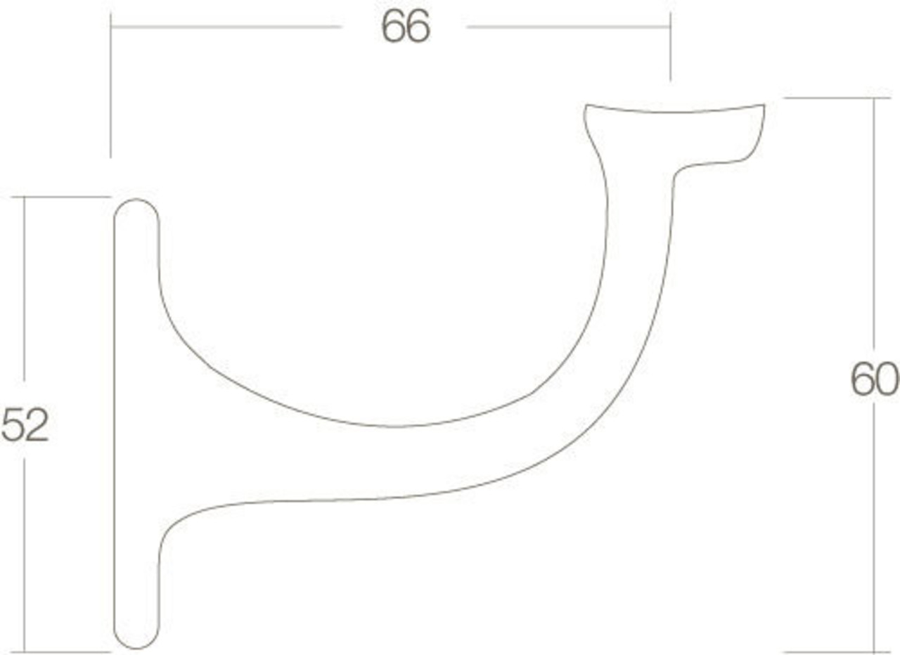 Intersteel Trapleuning houder hol zadel messing gelakt Intersteel Trapleuning houder hol zadel messing gelakt