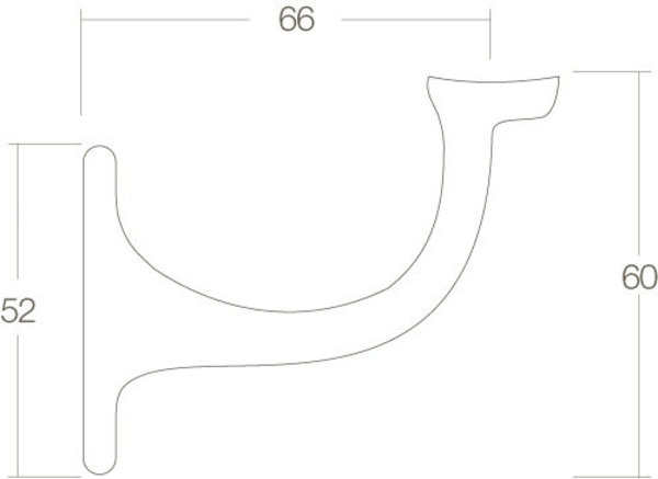 Intersteel Leuninghouder vlak zadel blind messing gelakt Intersteel Leuninghouder vlak zadel blind messing gelakt