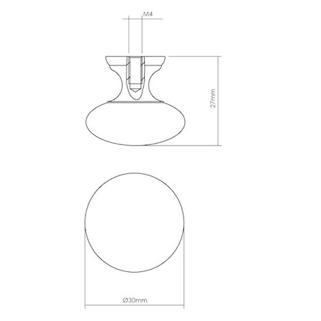 Intersteel Meubelknop paddenstoel 30 mm messing gelakt Intersteel Meubelknop paddenstoel 30 mm messing gelakt