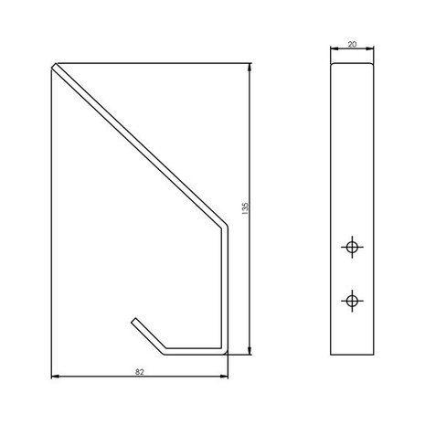 Intersteel Kapstokhaak 135mm gebogen zwart - voor hal of garderobe - Intersteel Intersteel Kapstokhaak 135mm gebogen zwart - voor hal of garderobe - Intersteel