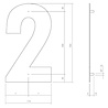 Intersteel Huisnummer 2 xl hoogte 30 cm rvs/mat zwart Intersteel Huisnummer 2 xl hoogte 30 cm rvs/mat zwart