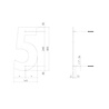 Intersteel Huisnummer 5 xl hoogte 30 cm rvs/mat zwart Intersteel Huisnummer 5 xl hoogte 30 cm rvs/mat zwart