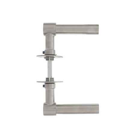 Intersteel Deurklink l/l-model met rozet 2 mm rvs geborsteld Intersteel Deurklink l/l-model met rozet 2 mm rvs geborsteld