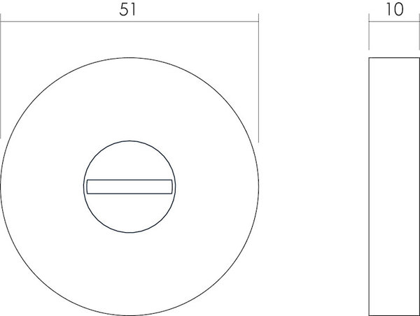 Intersteel WC slot / badkamersluiting rond rvs geborsteld - met vrij/bezet indicator