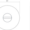 Intersteel Rozet wc slot / badkamersluiting rond rvs geborsteld Intersteel Rozet wc slot / badkamersluiting rond rvs geborsteld