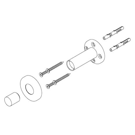 Intersteel Deurstopper wandmontage met rozet geborsteld rvs