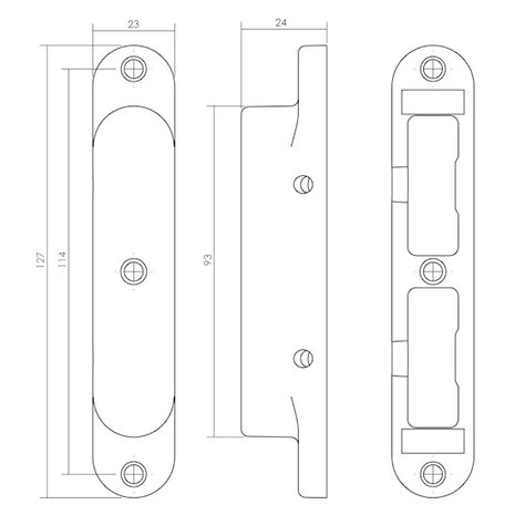 Intersteel Sluitkom gegoten zwart skg2 23x127mm