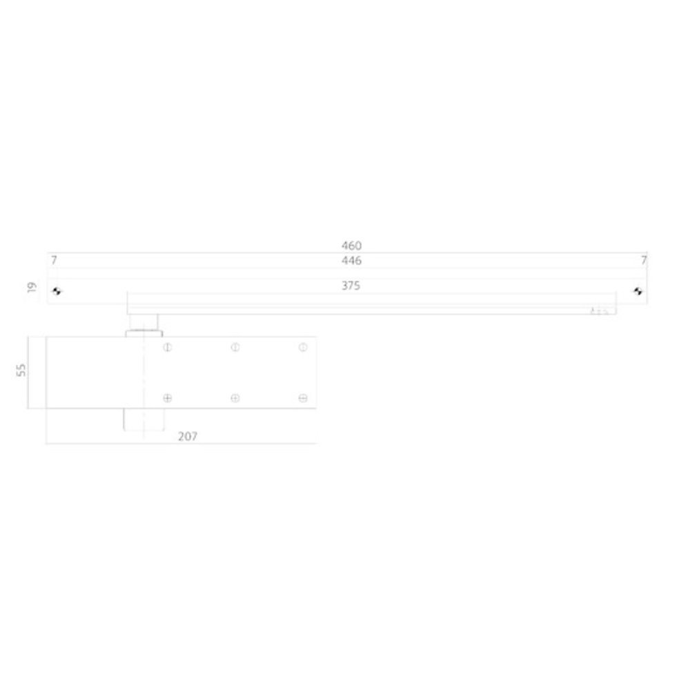 Intersteel Deurdranger met glijarm dr124mm zilvergrijs Intersteel Deurdranger met glijarm dr124mm zilvergrijs