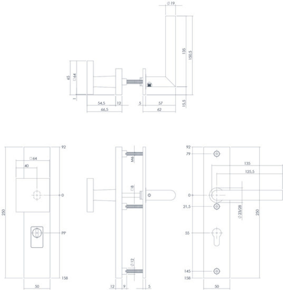 Intersteel Veiligheidsbeslag mat zwart cilindergat 55mm rechthoekig - voor voordeur Intersteel Veiligheidsbeslag mat zwart cilindergat 55mm rechthoekig - voor voordeur