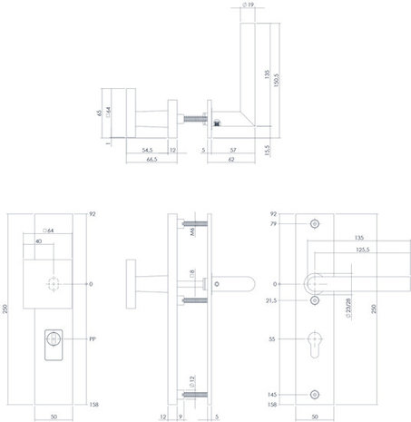 Intersteel Veiligheidsbeslag mat zwart cilindergat 55mm rechthoekig - voor voordeur Intersteel Veiligheidsbeslag mat zwart cilindergat 55mm rechthoekig - voor voordeur