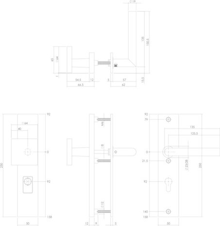 Intersteel Veiligheidsbeslag SKG3 mat zwart cilindergat 92mm met KTB - voor voordeur Intersteel Veiligheidsbeslag SKG3 mat zwart cilindergat 92mm met KTB - voor voordeur