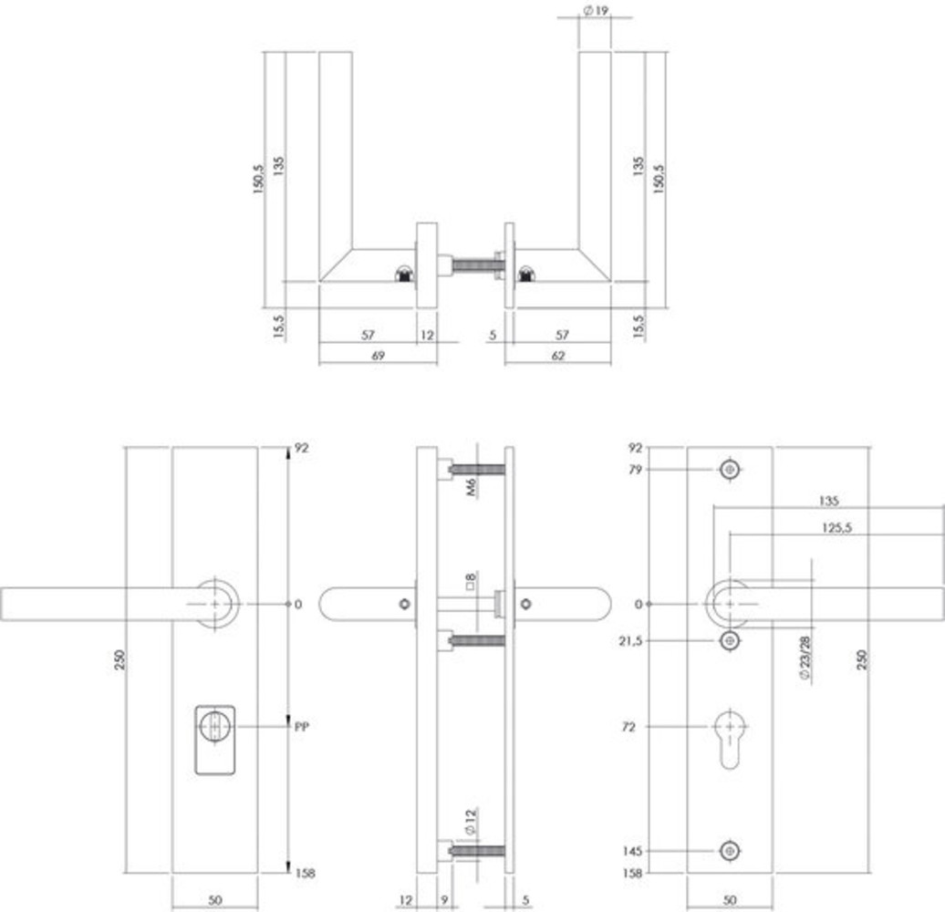 Intersteel Veiligheidsbeslag rechthoekig met kerntrekbeveiliging profielcilindergat mat zwart 72 mm achterdeurbeslag Intersteel Veiligheidsbeslag rechthoekig met kerntrekbeveiliging profielcilindergat mat zwart 72 mm achterdeurbeslag