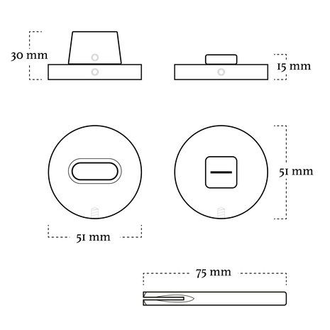 Mooi Deurbeslag Geveerde deurklink Modern mat zwart rond met WC-slot - voor binnendeur Mooi Deurbeslag Geveerde deurklink Modern mat zwart rond met WC-slot - voor binnendeur