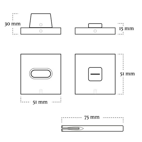 Mooi Deurbeslag WC slot zwart Nova21 Mooi Deurbeslag WC slot zwart Nova21