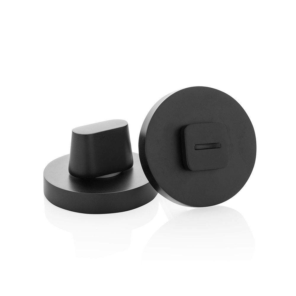 Mooi Deurbeslag Geveerde deurklink Modern mat zwart rond met WC-slot - voor binnendeur Mooi Deurbeslag Geveerde deurklink Modern mat zwart rond met WC-slot - voor binnendeur