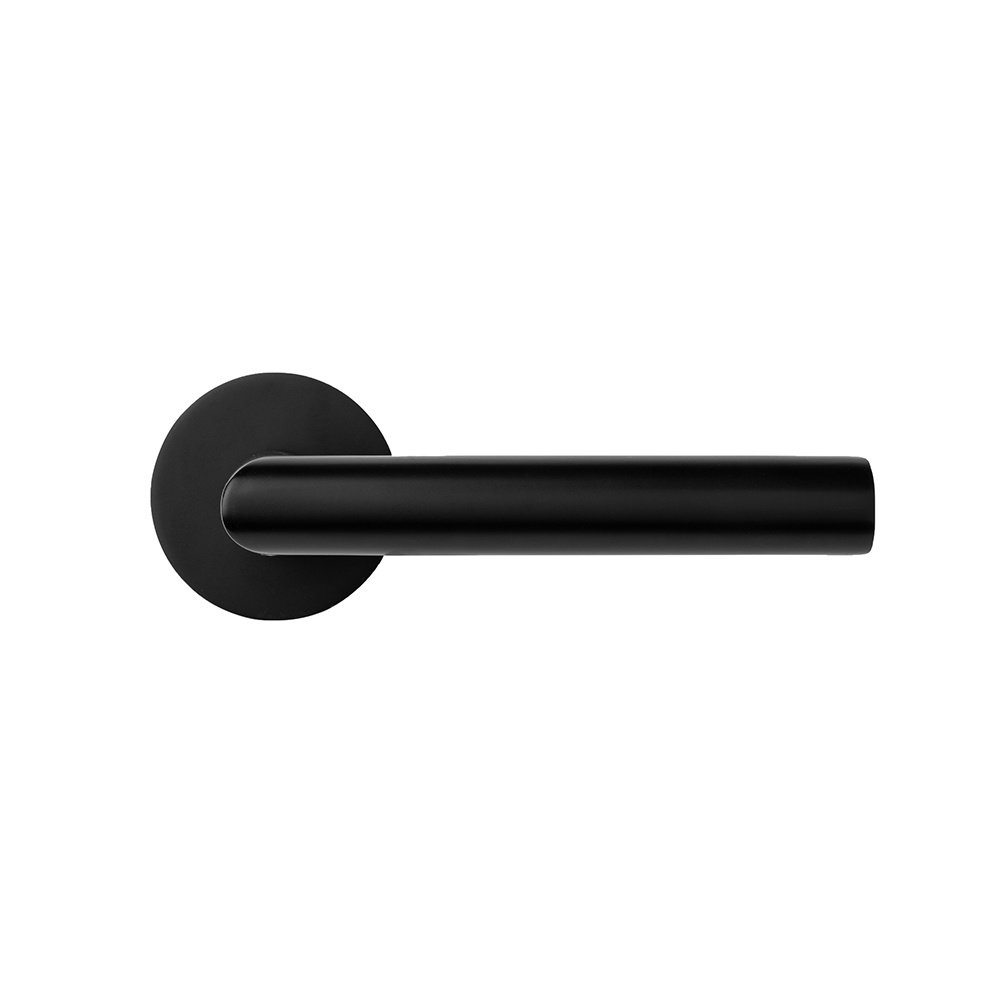 Mooi Deurbeslag Geveerde deurklink Modern mat zwart rond met sleutelrozetten - voor binnendeur Mooi Deurbeslag Geveerde deurklink Modern mat zwart rond met sleutelrozetten - voor binnendeur