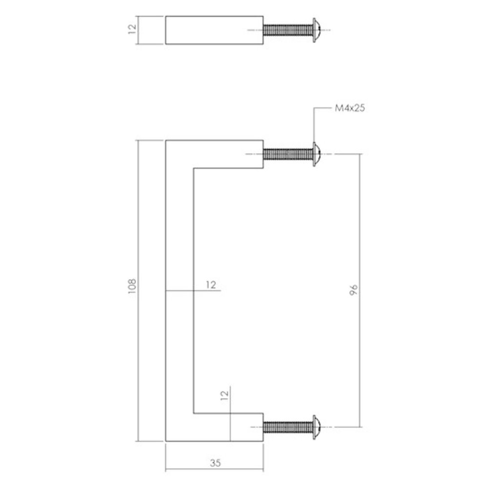 Intersteel Meubelgreep zwart vierkant 96 mm - voor kast of lade - Intersteel Intersteel Meubelgreep zwart vierkant 96 mm - voor kast of lade - Intersteel