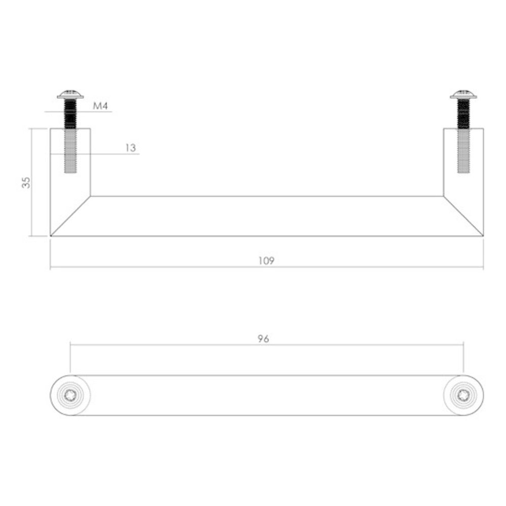 Intersteel Meubelgreep 108mm rvs geborsteld Intersteel Meubelgreep 108mm rvs geborsteld