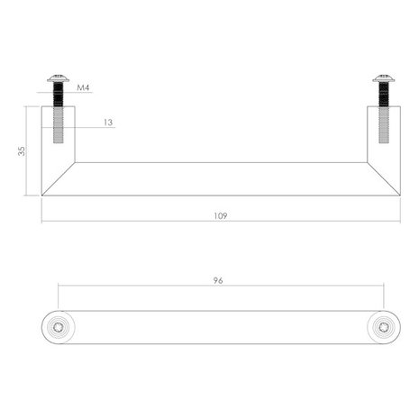 Intersteel Meubelgreep 108mm rvs geborsteld Intersteel Meubelgreep 108mm rvs geborsteld