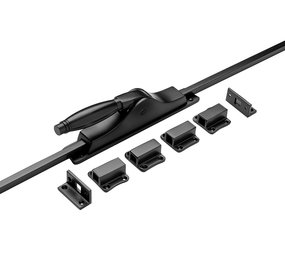 De Oude Deurklink Raam espagnolet Deco mat zwart met stangenset