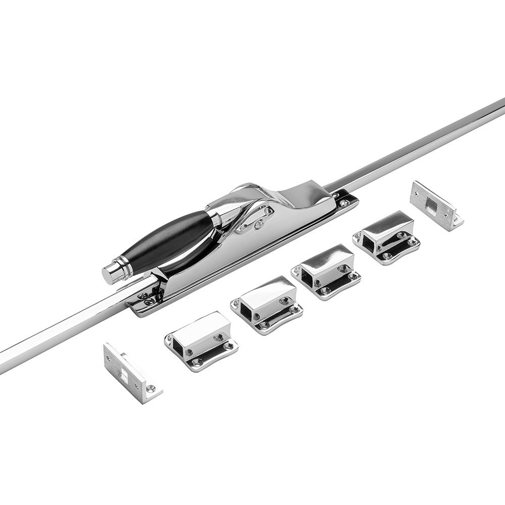 De Oude Deurklink Deur Espagnolet Deco met stangenset 2x150cm glanzend nikkel Ton model De Oude Deurklink Deur Espagnolet Deco met stangenset 2x150cm glanzend nikkel Ton model