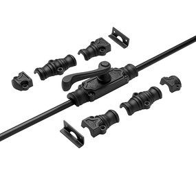 De Oude Deurklink Kruk raam espagnolet Klassiek mat zwart met stangenset