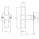 Intersteel Gatdeel T-model recht + ronde platte rozet 50X2mm RVS/Zwart Intersteel Gatdeel T-model recht + ronde platte rozet 50X2mm RVS/Zwart