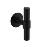 Intersteel Gatdeel T-model recht + ronde platte rozet 50X2mm RVS/Zwart