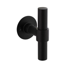 Intersteel Gatdeel T-model recht + ronde platte rozet 50X2mm RVS/Zwart Intersteel Gatdeel T-model recht + ronde platte rozet 50X2mm RVS/Zwart