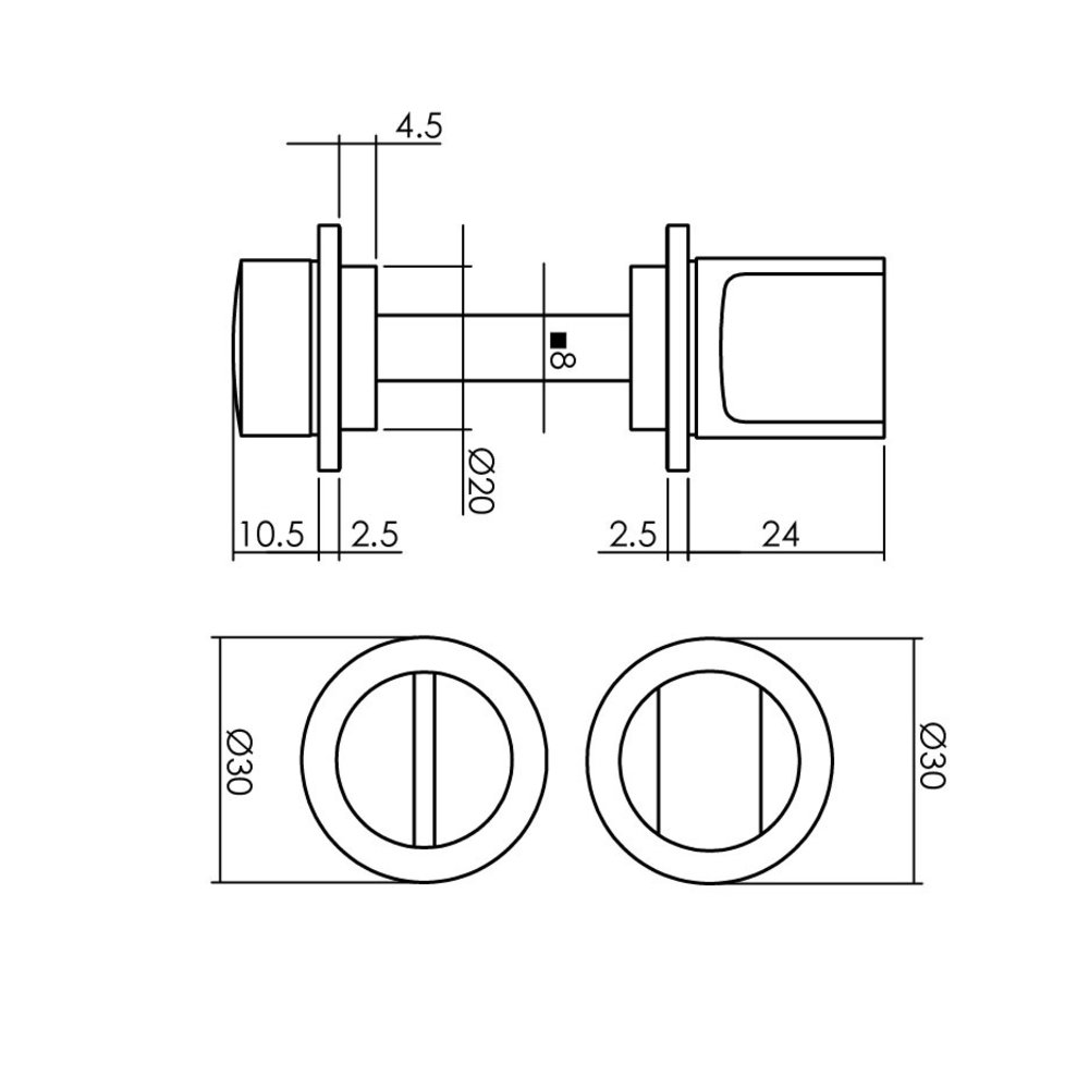 Intersteel WC slot / badkamersluiting zelfklevend rvs/zwart - met vrij/bezet indicator