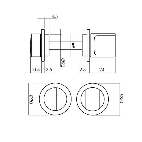 Intersteel WC slot / badkamersluiting zelfklevend rvs/zwart - met vrij/bezet indicator