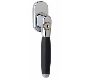 Intersteel Raamklink Ton 400 afsluitbaar ovaal rozet chroom/ebben hout Intersteel Raamklink Ton 400 afsluitbaar ovaal rozet chroom/ebben hout