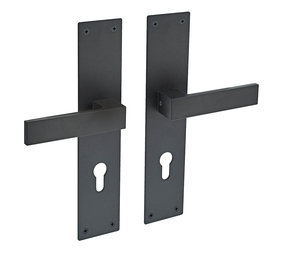 Intersteel Deurklink Amsterdam schild zwart profielcilindergat 72mm Intersteel Deurklink Amsterdam schild zwart profielcilindergat 72mm