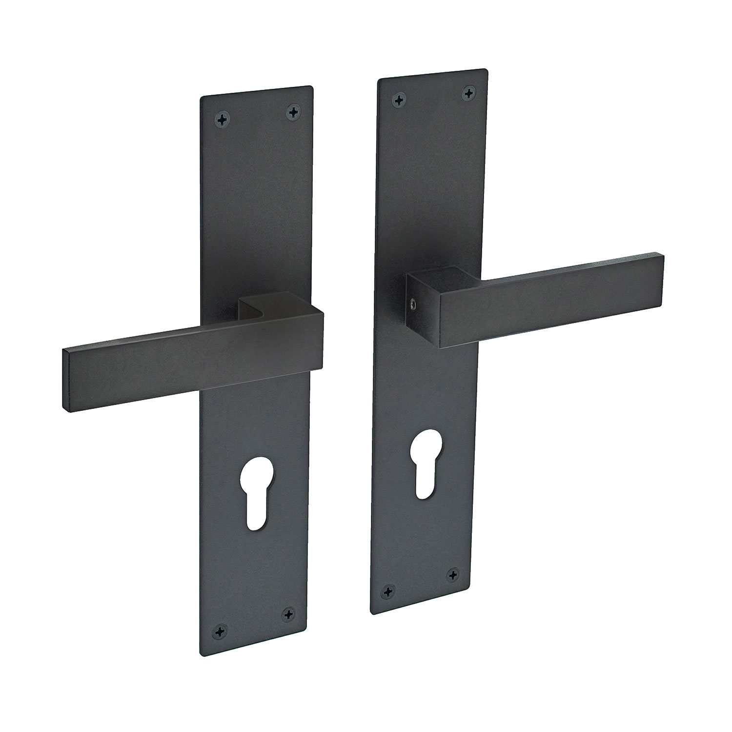 Intersteel Deurklink Amsterdam schild zwart profielcilindergat 72mm