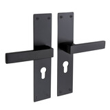 Mooi Deurbeslag Deurklink Nova zwart met schild en cilindergat 55 mm Mooi Deurbeslag Deurklink Nova zwart met schild en cilindergat 55 mm