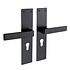 Deurklink Nova zwart met schild en cilindergat 55 mm Deurklink Nova zwart met schild en cilindergat 55 mm