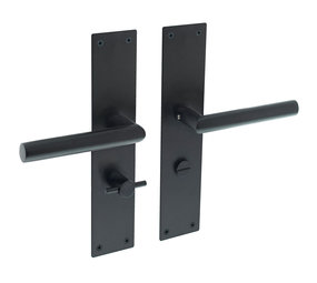 Intersteel Deurklink jura zwart schild 250x55x2mm wc63-8 Intersteel Deurklink jura zwart schild 250x55x2mm wc63-8