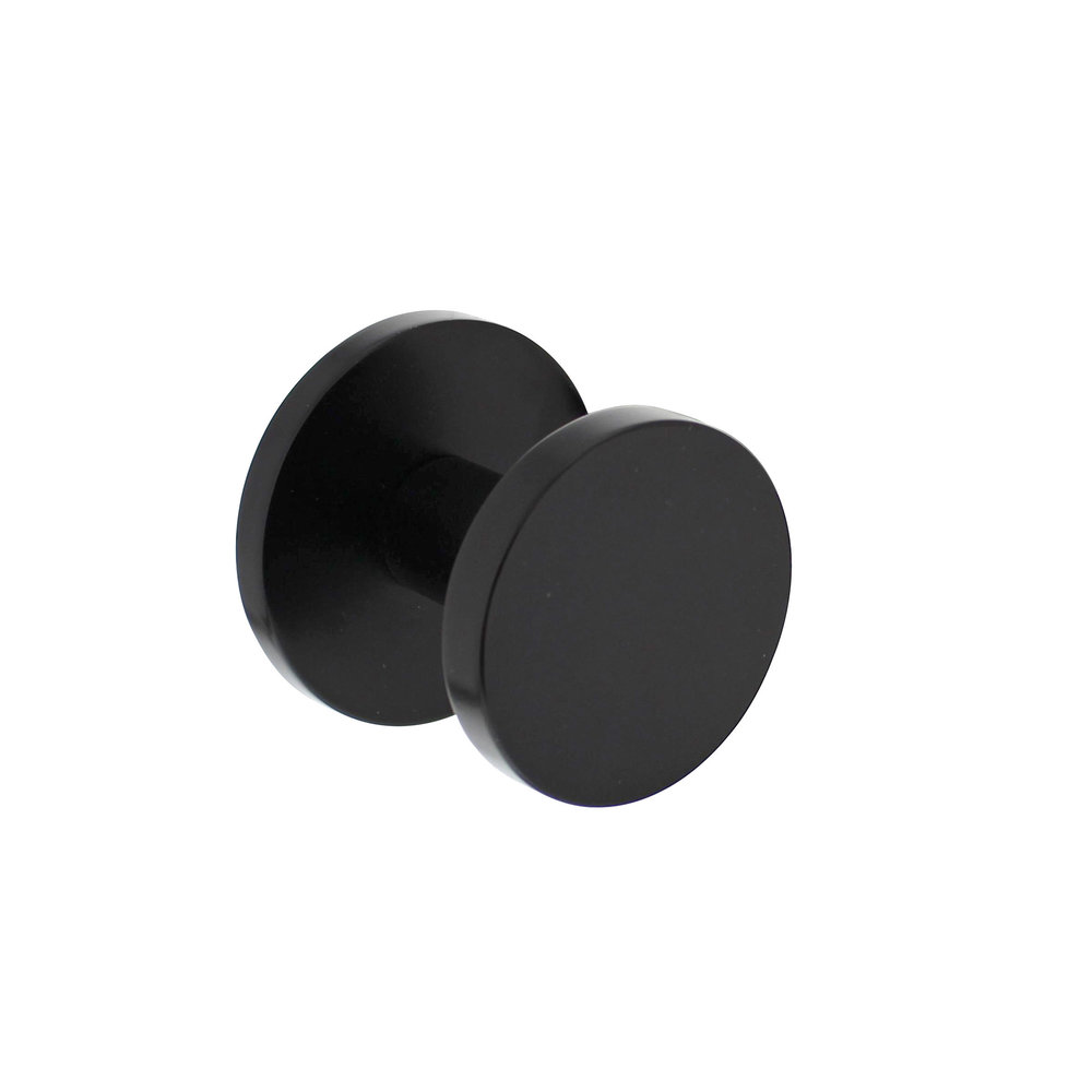 Snikken beloning Illusie deurknop rond 55 mm éénzijdige montage aluminium zwart - Mooi Deurbeslag