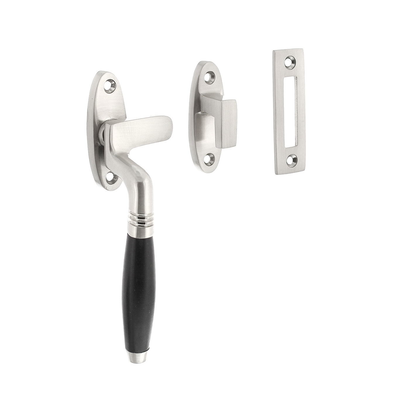 Intersteel Raamsluiting Ton links mat nikkel / ebbenhout