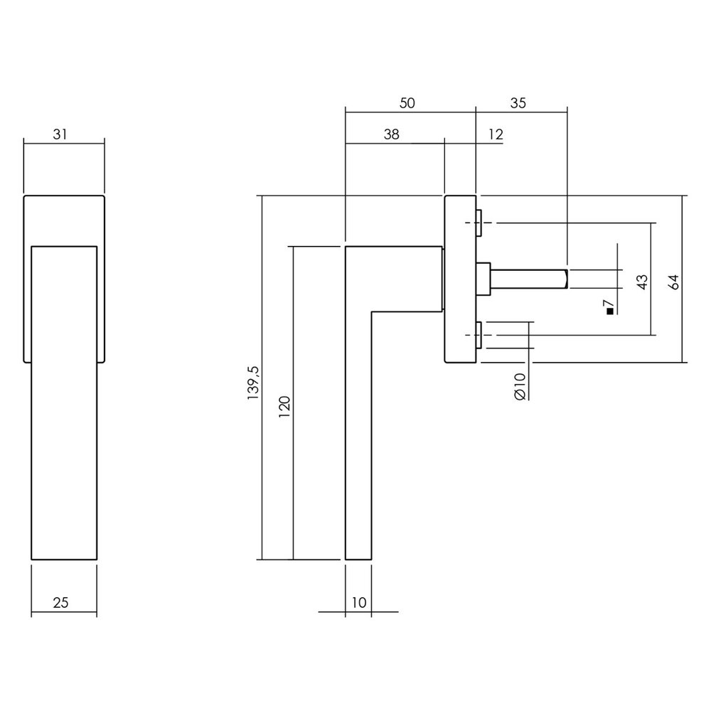 Intersteel Raamsluiting Amsterdam op rechthoekige rozet RVS Intersteel Raamsluiting Amsterdam op rechthoekige rozet RVS