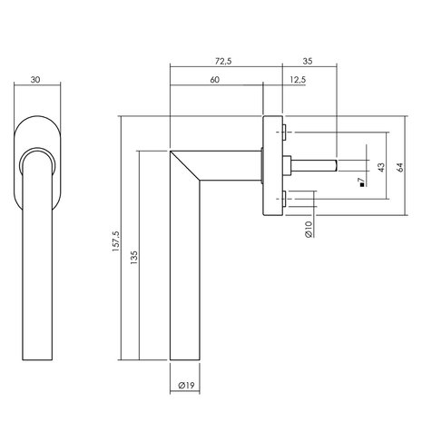 Intersteel Draai-kiep raamsluiting op ovale rozet zwart - voor draai- en klapraam Intersteel Draai-kiep raamsluiting op ovale rozet zwart - voor draai- en klapraam