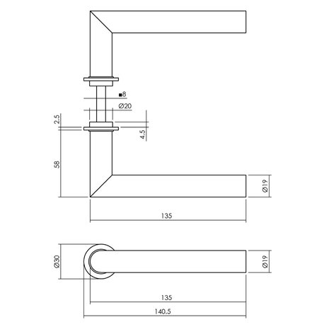 Intersteel Deurklink Jura met minimalistische rozet mat zwart Intersteel Deurklink Jura met minimalistische rozet mat zwart