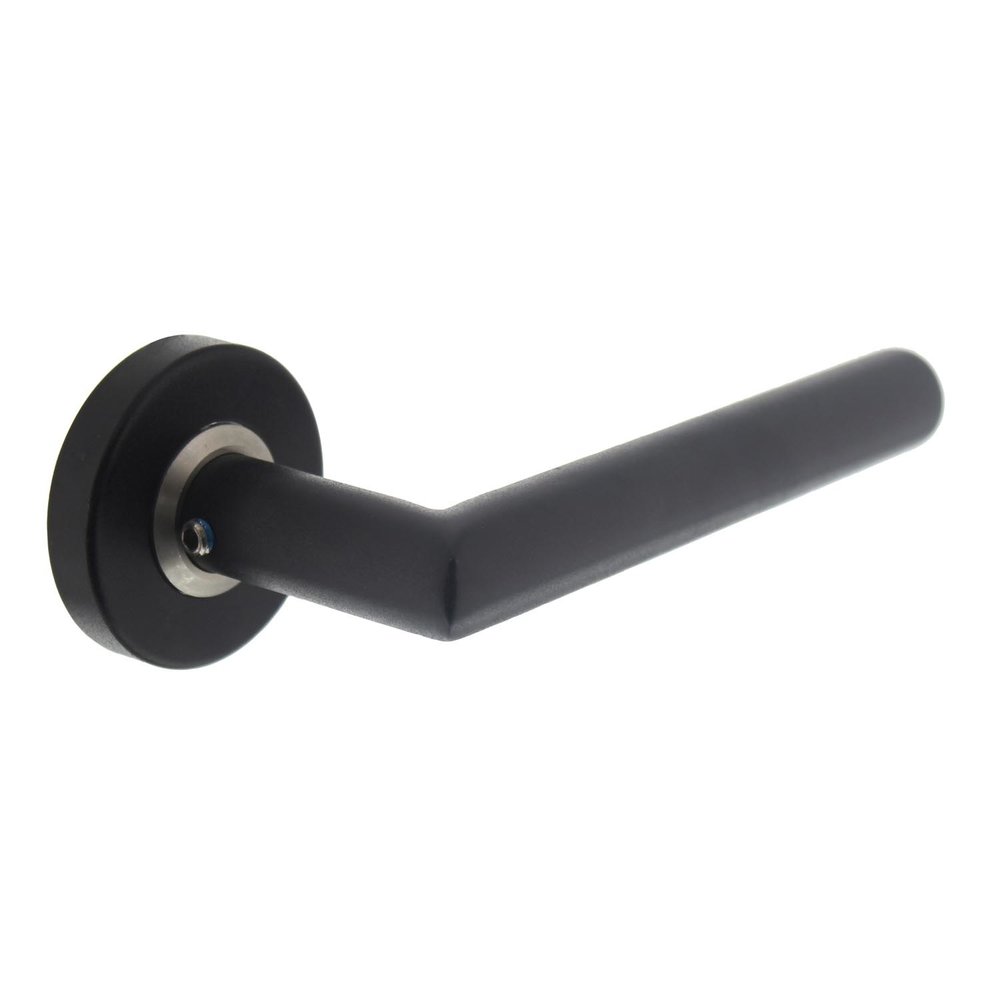 Intersteel Deurklink Jura op rozet mat zwart RVS - deurbeslag voor binnendeur - Intersteel Intersteel Deurklink Jura op rozet mat zwart RVS - deurbeslag voor binnendeur - Intersteel