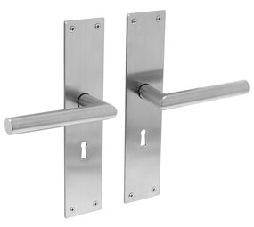 Intersteel Deurklink Jura met schild sleutelgat 56mm mat geborsteld RVS Intersteel Deurklink Jura met schild sleutelgat 56mm mat geborsteld RVS