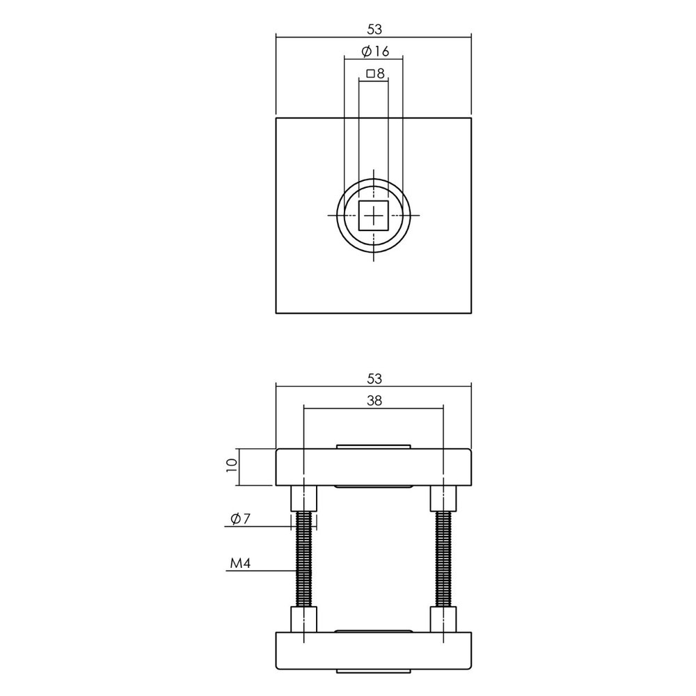 Intersteel Deurklink Jura op vierkante massieve rozet 53x53x10mm rvs zwart achterdeurbeslag Intersteel Deurklink Jura op vierkante massieve rozet 53x53x10mm rvs zwart achterdeurbeslag