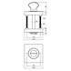 Intersteel Rozet met WC slot vierkant antraciet grijs Intersteel Rozet met WC slot vierkant antraciet grijs