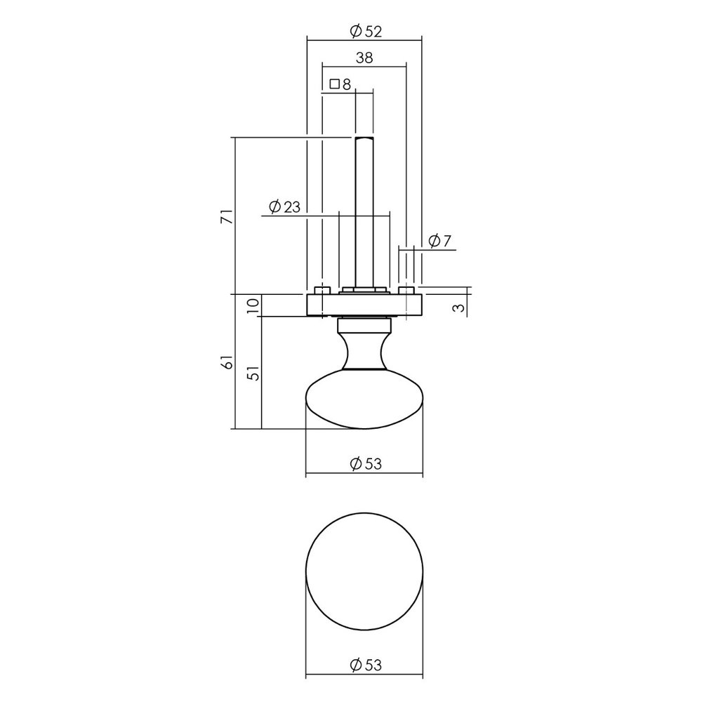 Intersteel Deurknop rond op rozet antraciet grijs Intersteel Deurknop rond op rozet antraciet grijs